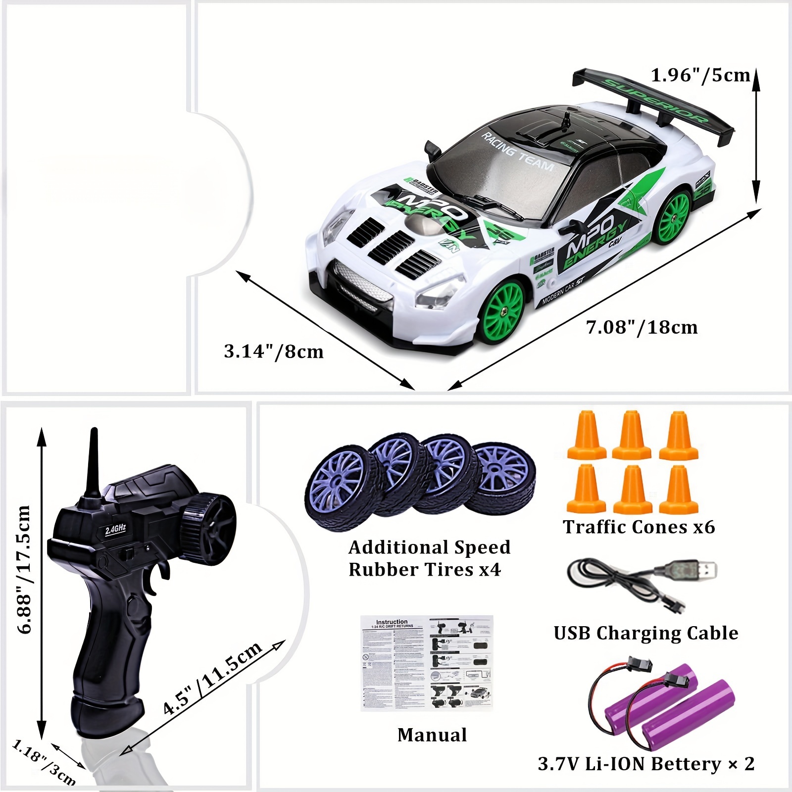 High Speed 15km/h Rc Car Toys 1/24 Remote Control Mini Scale Model Vehicle  Electric Drift Racing Car Gift - Temu