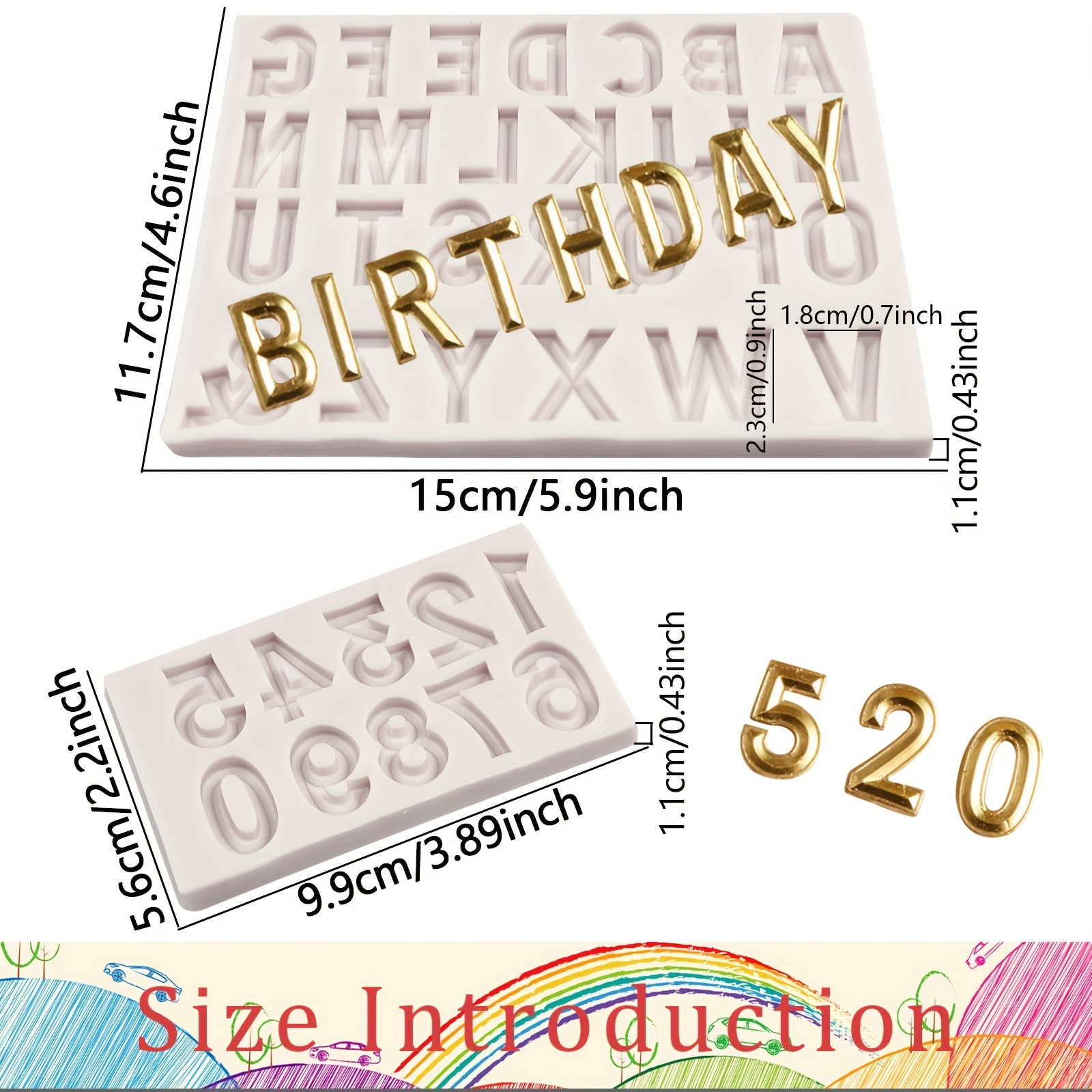 Silicone Molds Fondant Letters Numbers