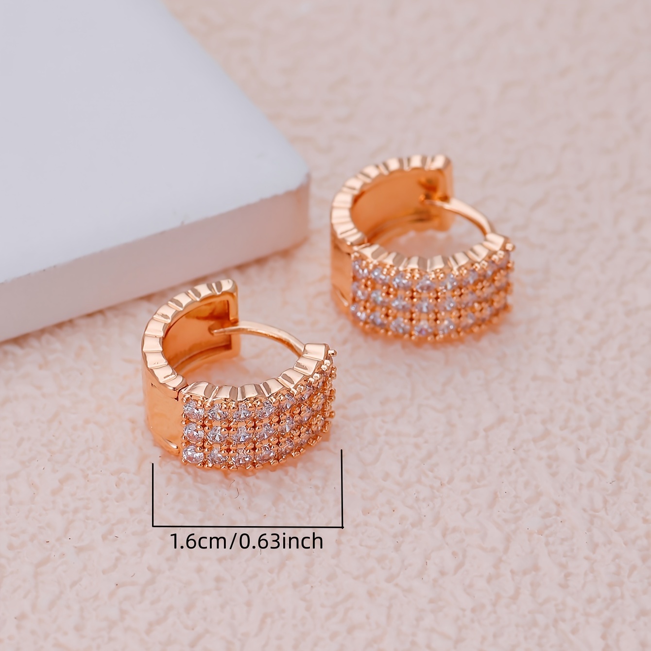 Zircon Men's Earrings - Three Rows Design