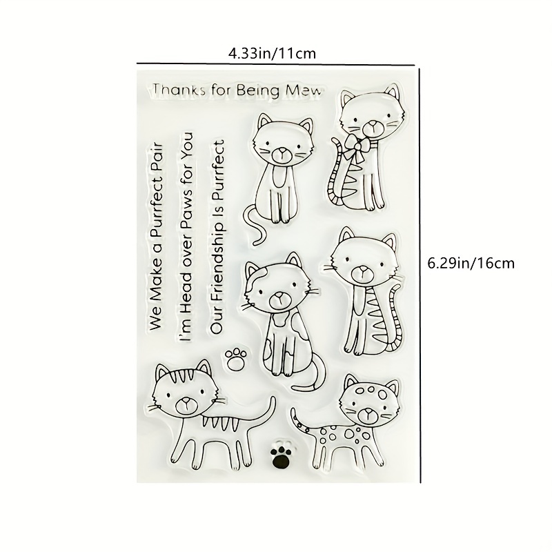 Cat Transparent Stamp Under The Stars Five Cat - Temu