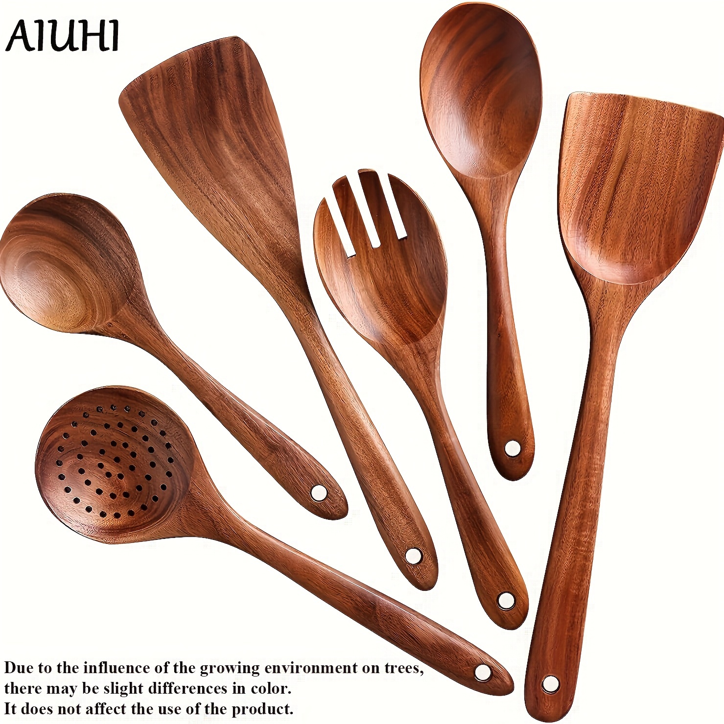 Wooden Spoons For Cooking - Teak Wooden Utensils For Cooking - Heat  Resistant Wooden Spoon Sets For Cooking - Comfortable Grip Non-stick Wooden  Cookin