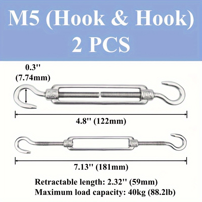 M4 m12 Hooks C/c Cable Wire Rope Buckles Hooks Hooks Cc - Temu