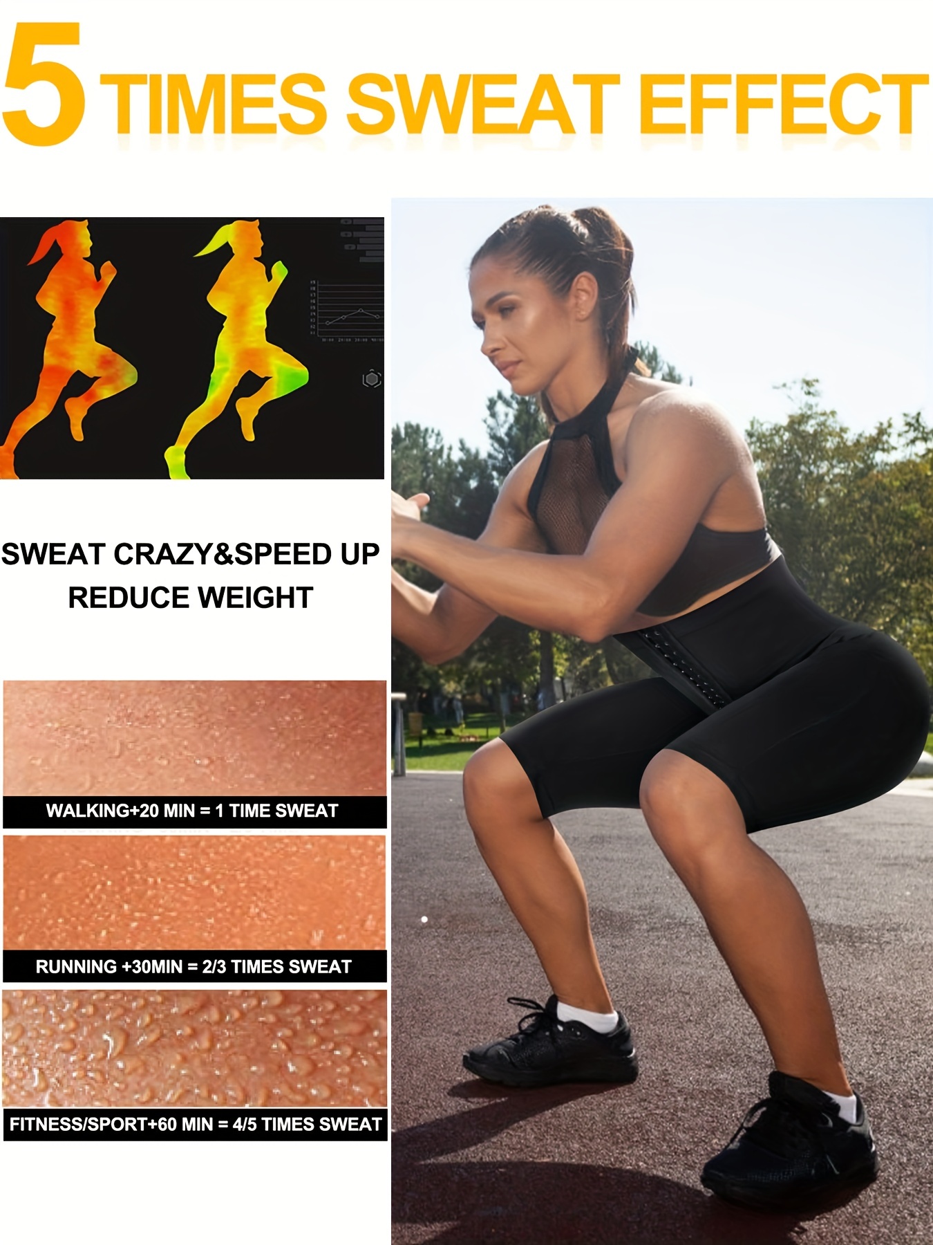 Women's Neoprene Sauna Sweat Shorts With Pocket, Weight Loss Slimming  Pants, Workout Body Shaper Yoga Leggings