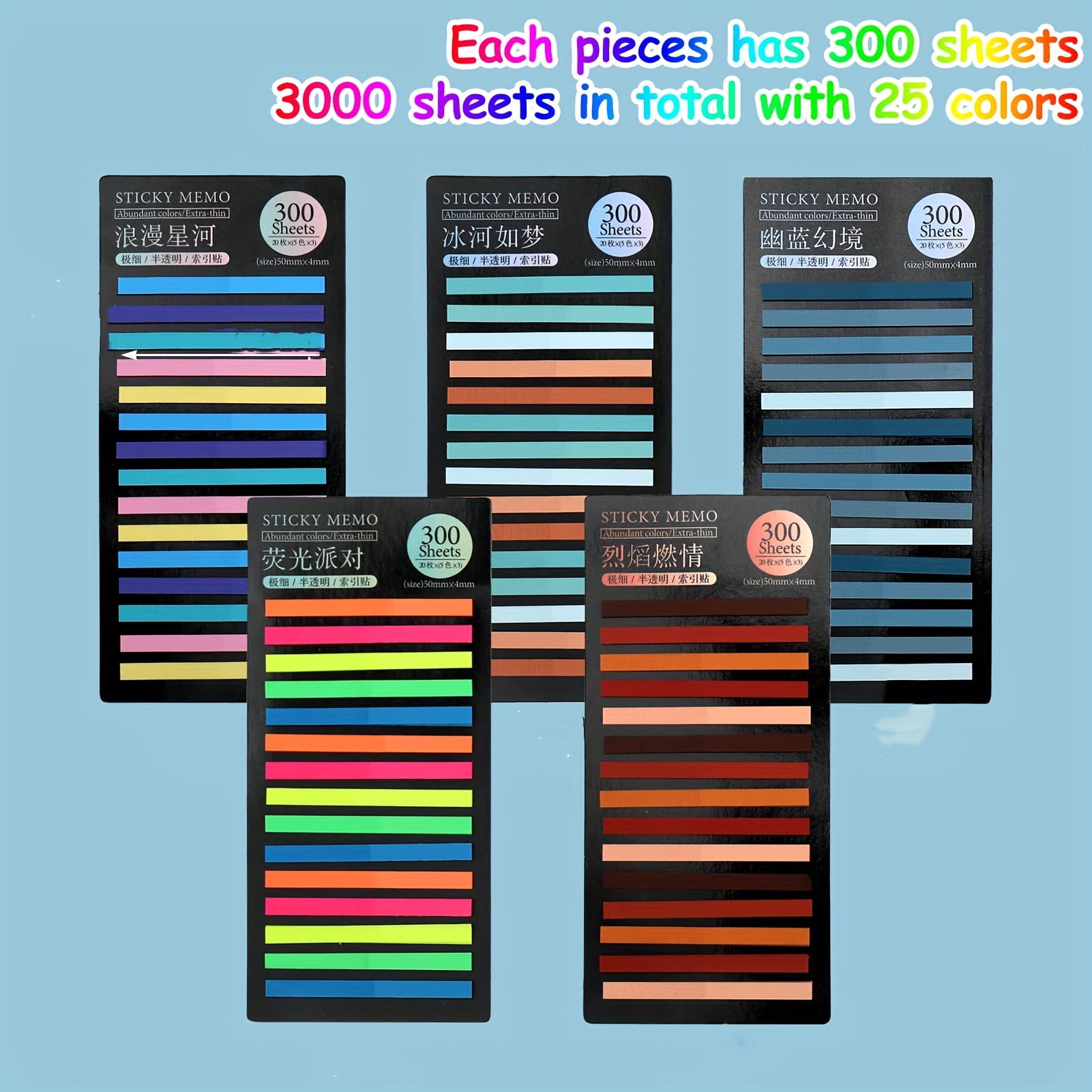 3600pcs Books Tabs for Annotating,Sticky Tabs Clear Sticky Notes