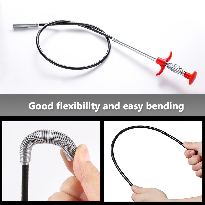 Bendable Pipe Cleaner Sink Hair Stoppers Tool Kitchen Spring Pipe Hair  Remover