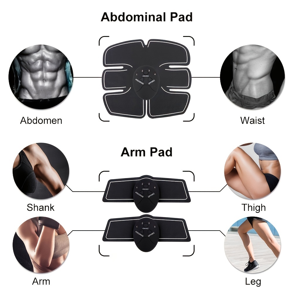 Estimulador muscular ABS eléctrico inalámbrico Voice Broad Cast  Estimulación muscular eléctrica Entrenador de cintura abdominal  Mioestimulador Fitness corporal Pérdida de peso Masajeador adelgazante  corporal - Temu