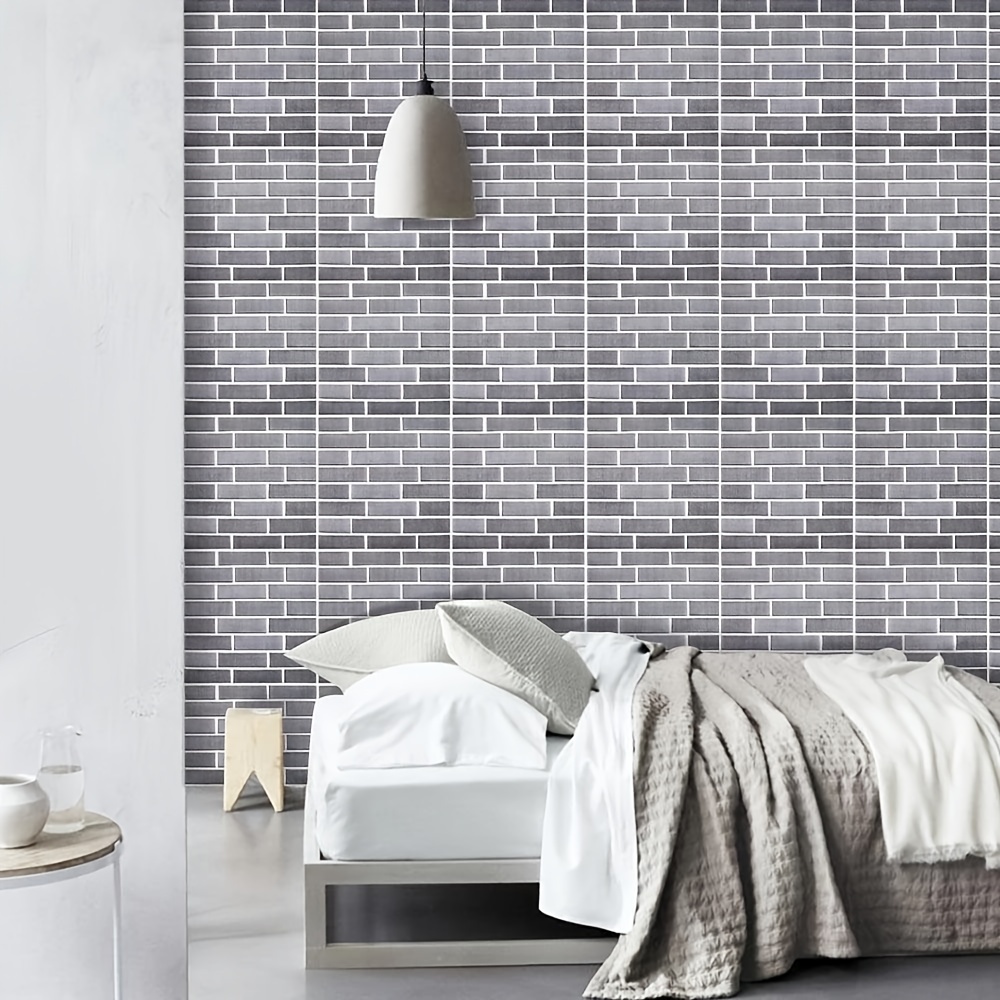 Sheet 10 Sheets Of 3d Peel And Stick Brick Tile Gray Brick Wall Panels  Farmhouse Wall Decor Heat And Water Resistant Covers Sq Ft Tools   Home Improvement Temu Japan
