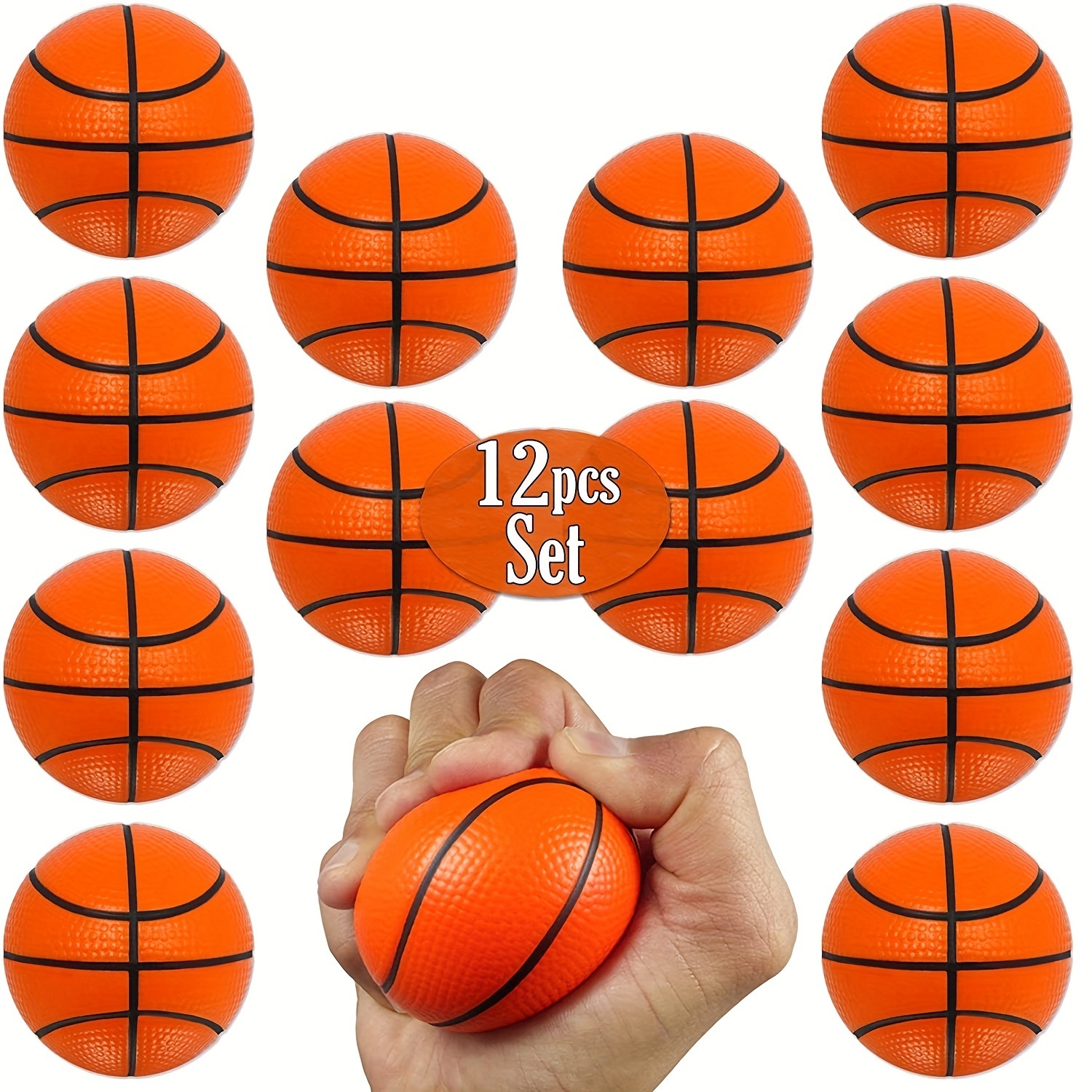 Mini balles anti-stress de basket-ball - (paquet de 12) Petits ballons de  basket-ball en mousse de 1,57 pouce pour les enfants, jouets de faveur de  fête à thème sportif, jeu de fête