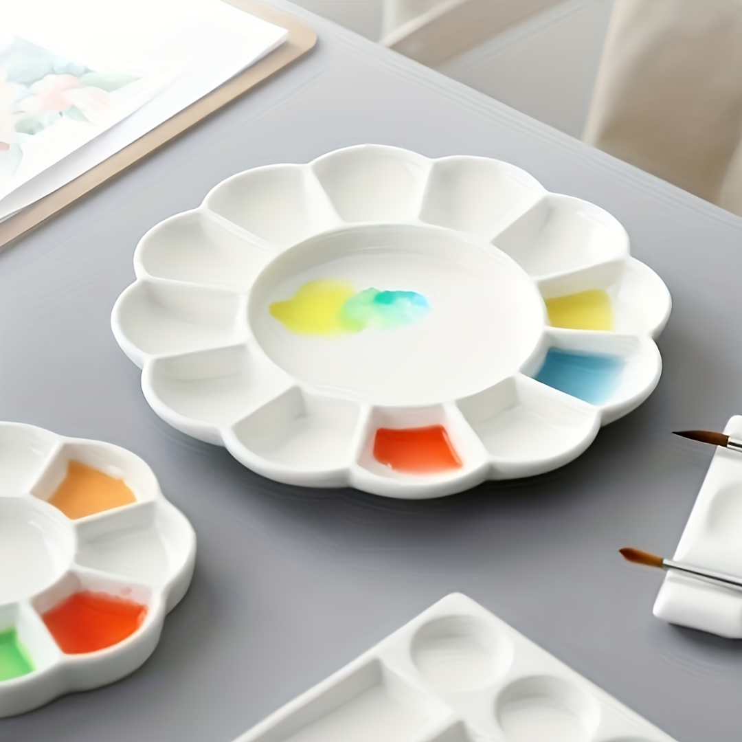 Ceramic Artist Pigment Palette An Easy To Clean Ceramic - Temu
