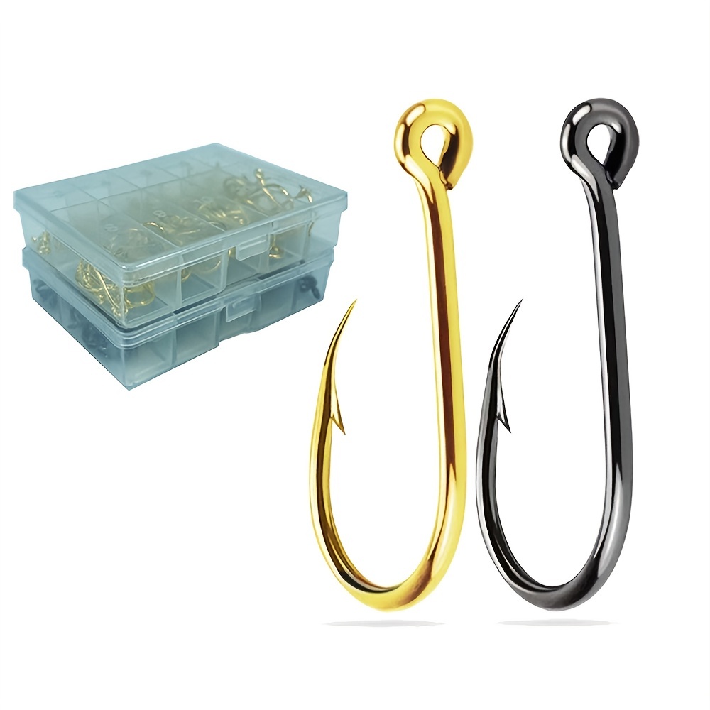 500PCS Small Fishing Hooks, Assorted 10 Sizes(3#-12#) Fish Hooks Portable  Plastic Box, Strong Sharp Fishhook with Barbs for Freshwater/Seawater