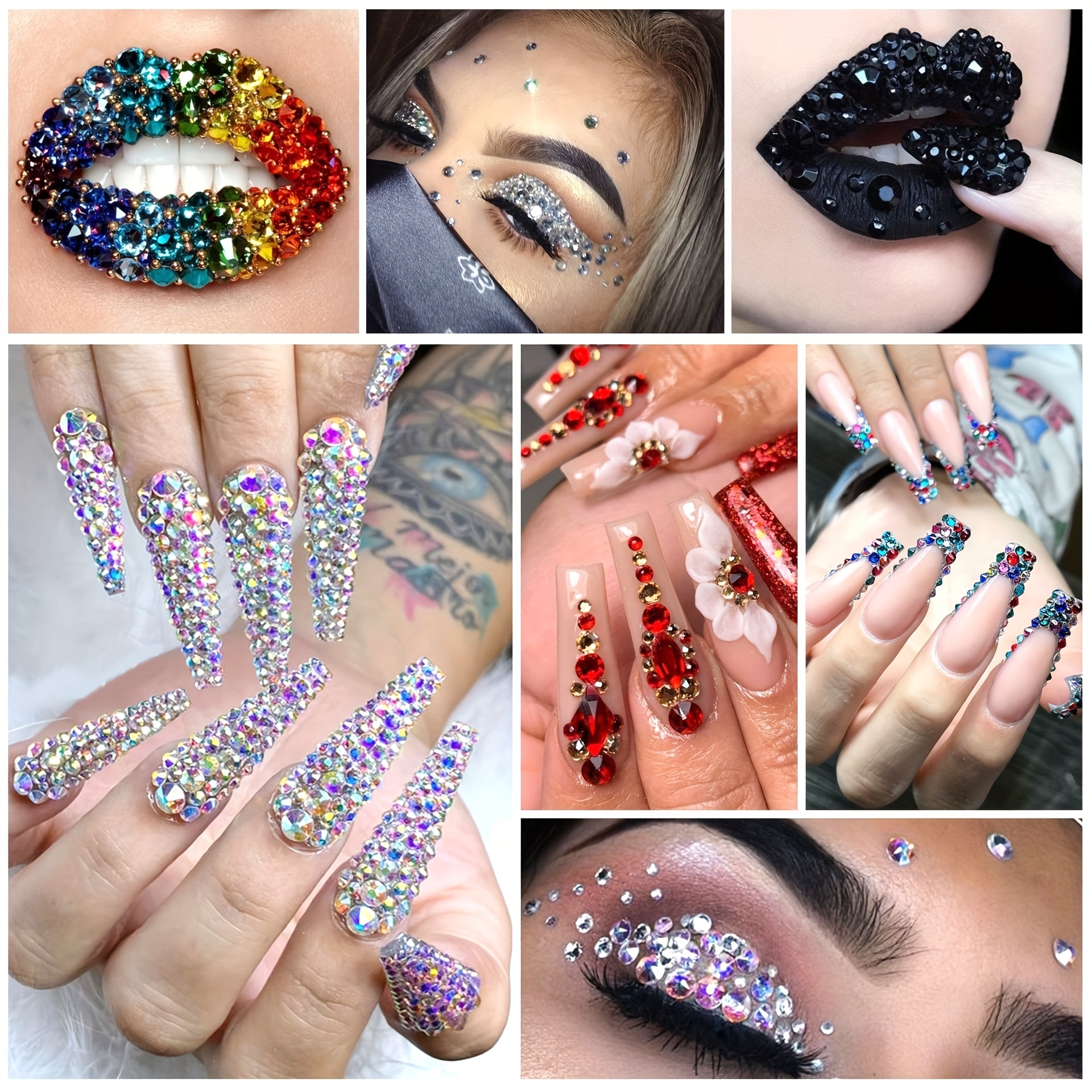 Sparkling Big Gem Nails: Nail Art Inspiration and Ideas