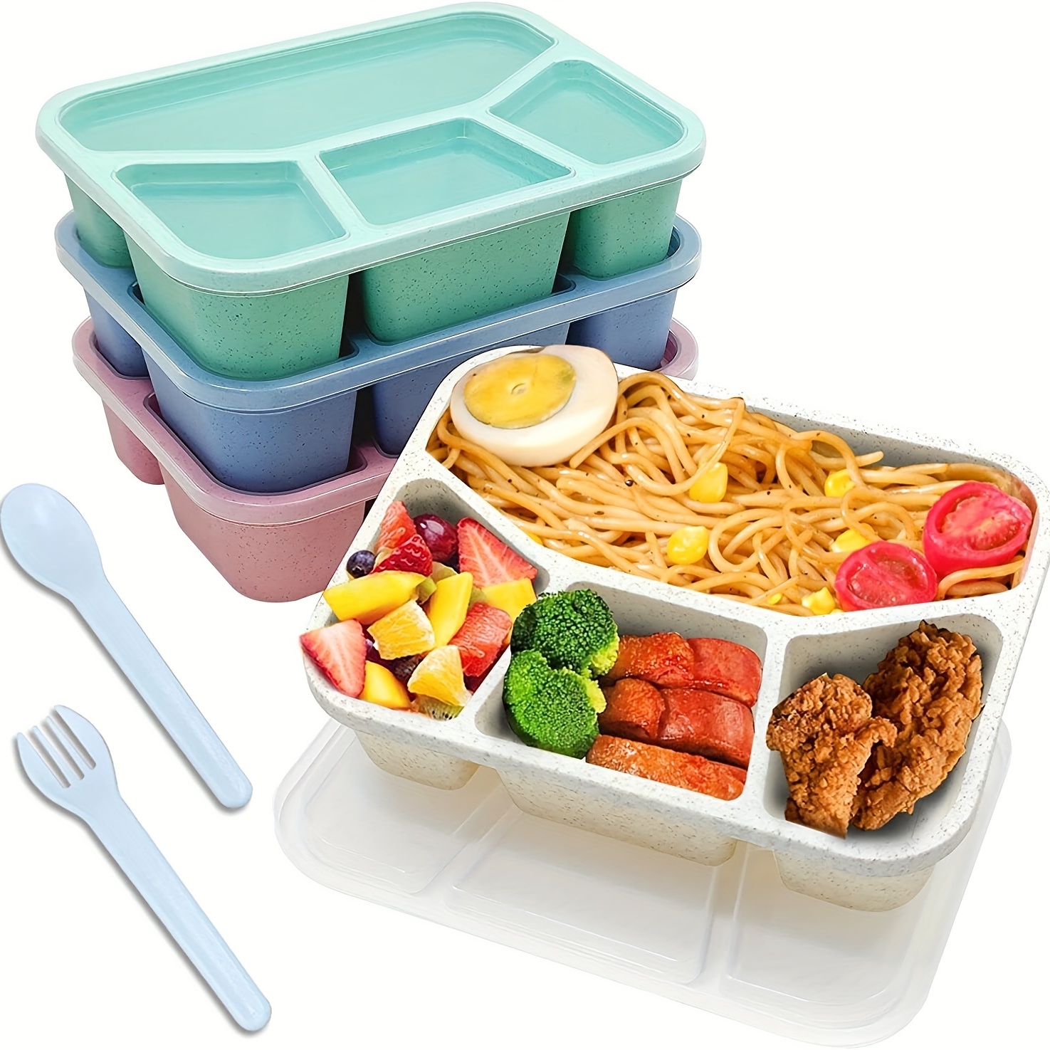 Wheat Straw Lunch Containers With 4 Compartments - Temu Australia