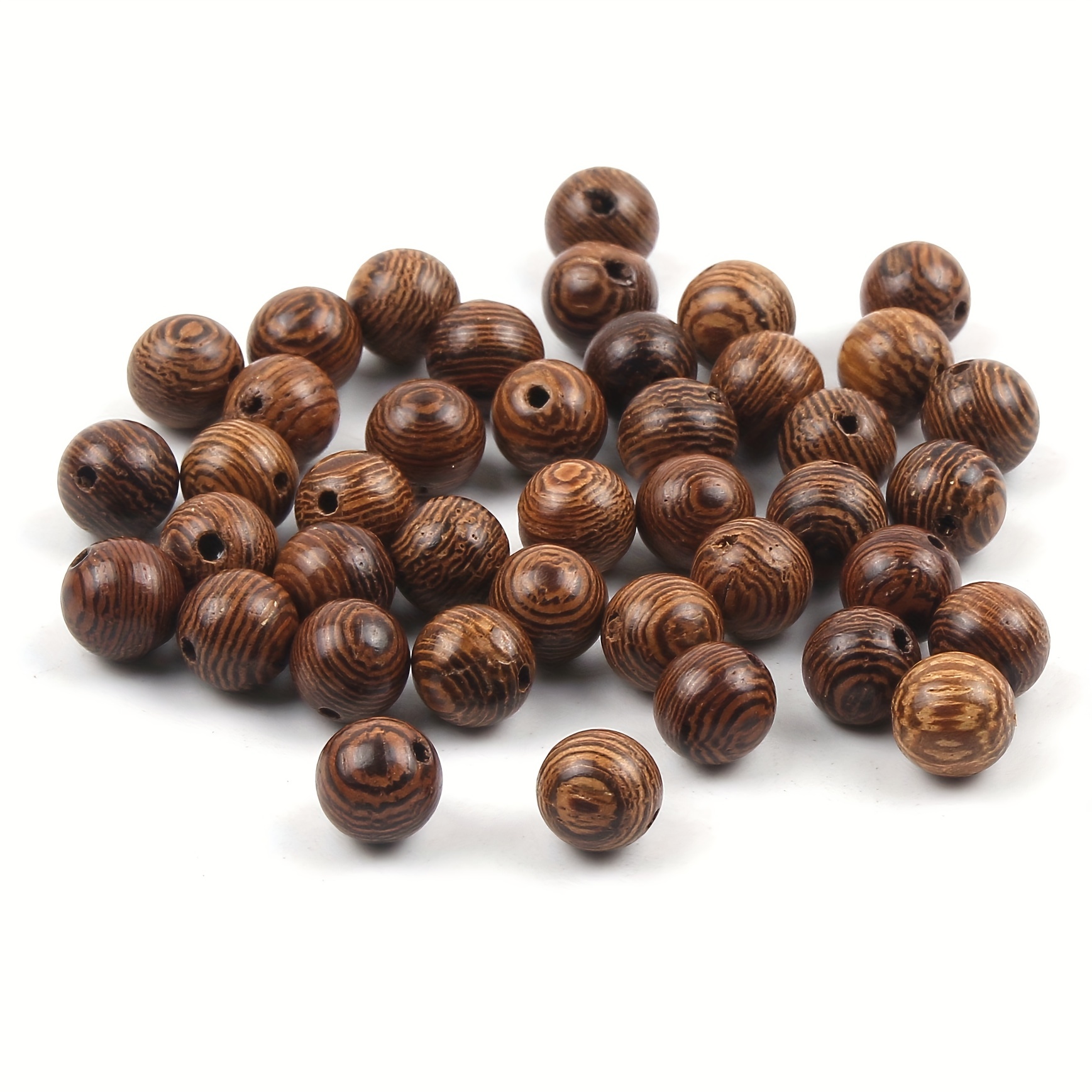 Wenge Black Ebony Natural Wood Beads Round Wood Loose Beads - Temu