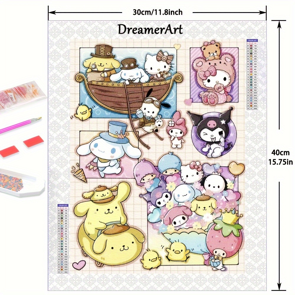 Hello Kitty Diamond Painting Kit Kuromi Full Round - Temu