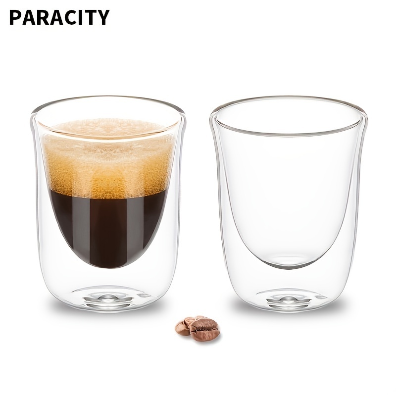 Red Co. Set of 6 Clear Glass 3 Fl Oz Espresso Shot Coffee Cups