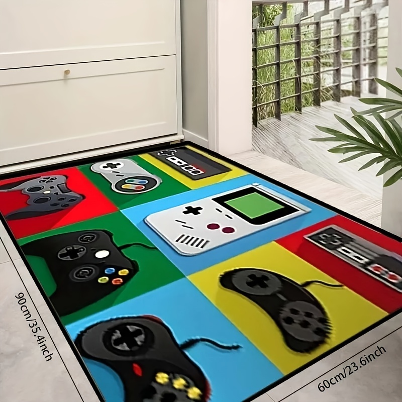 3D Graffiti Area Rug - 7x10 Blue Yellow Living Room Bedroom Rug, Non-Slip  Machine Washable Soft Playroom Mat Indoor Floor Accent Carpet for Dining