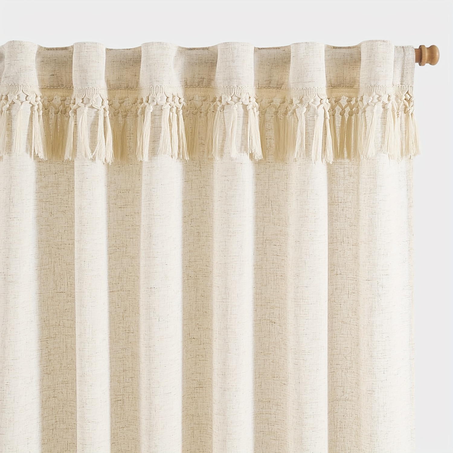 Cortinas de lino blanco roto de 84 pulgadas de largo, juego de 2 paneles de  cortinas de lino semitransparentes con ojales para dormitorio, filtro de
