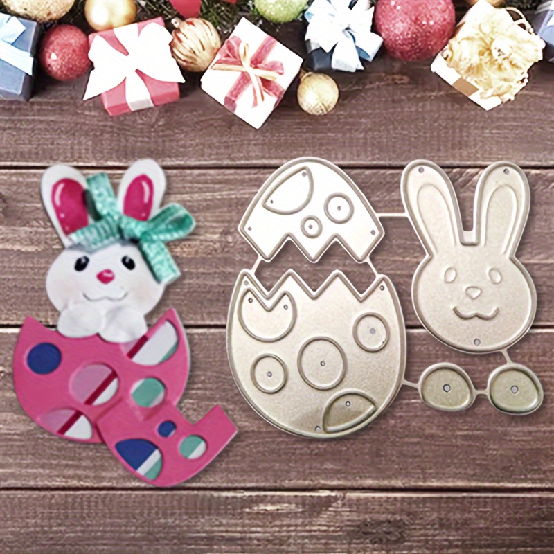 

A Diy Scrapbook Sheet, Mini Compound Festival Rabbit Egg, Card Self-made Handmade Golden Embossing Mold, Steel Cutting Die Cut