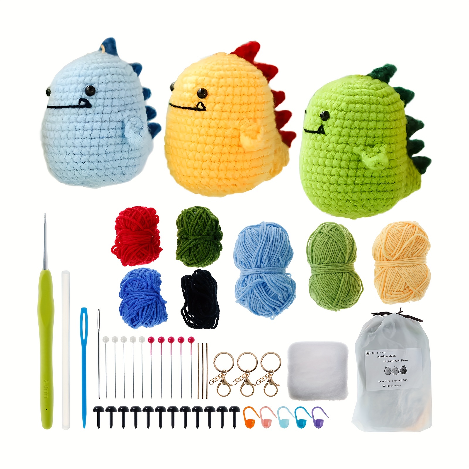 1set Kit Crochet Principiantes Lindo Colorido Kit Crochet - Temu Chile