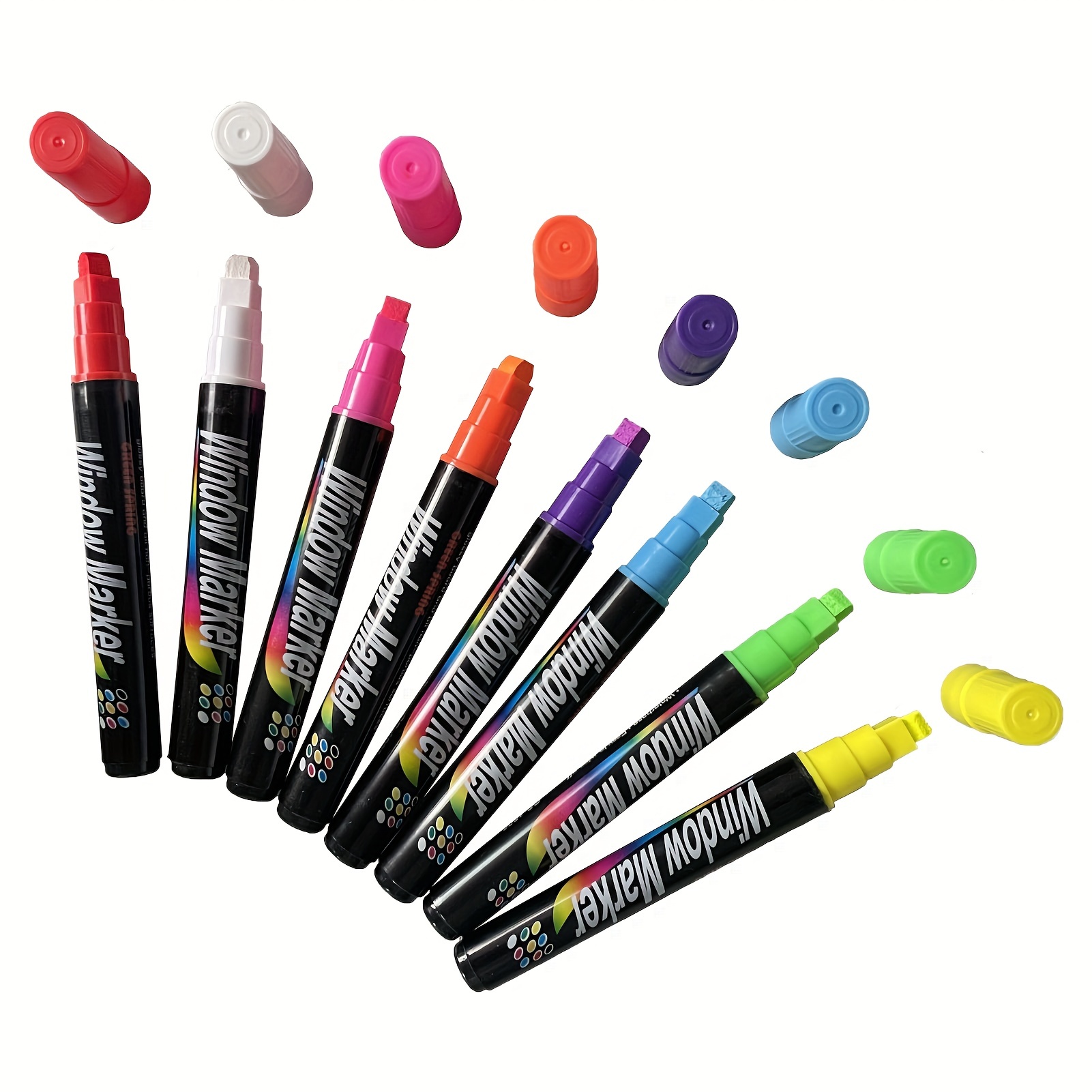 Coloured Liquid Chalk Markers Blackboard Dry Wipe Neon Marker Pens Window  Marker