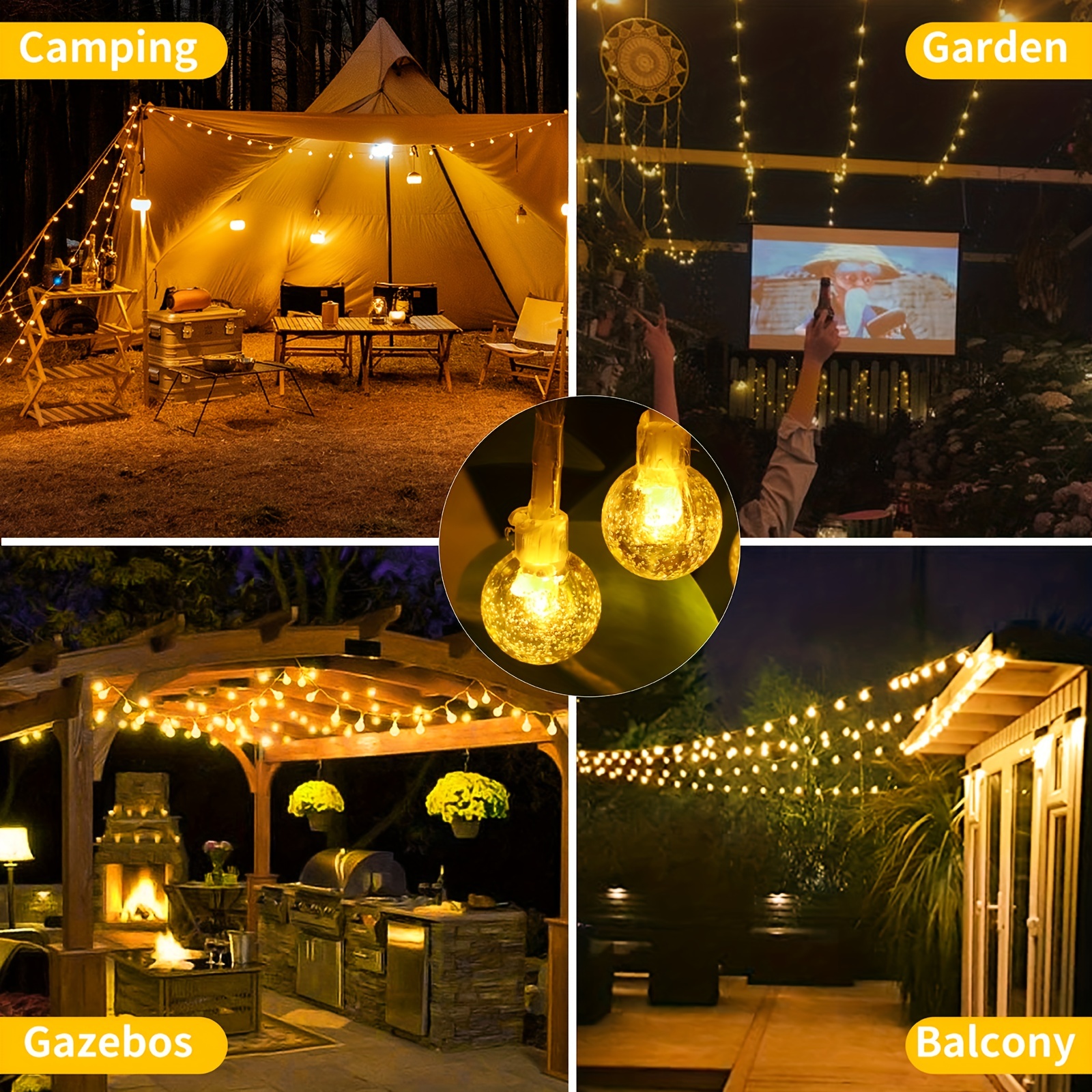 Outdoor Camping Ambient Lights Led Ball Light String Tent - Temu