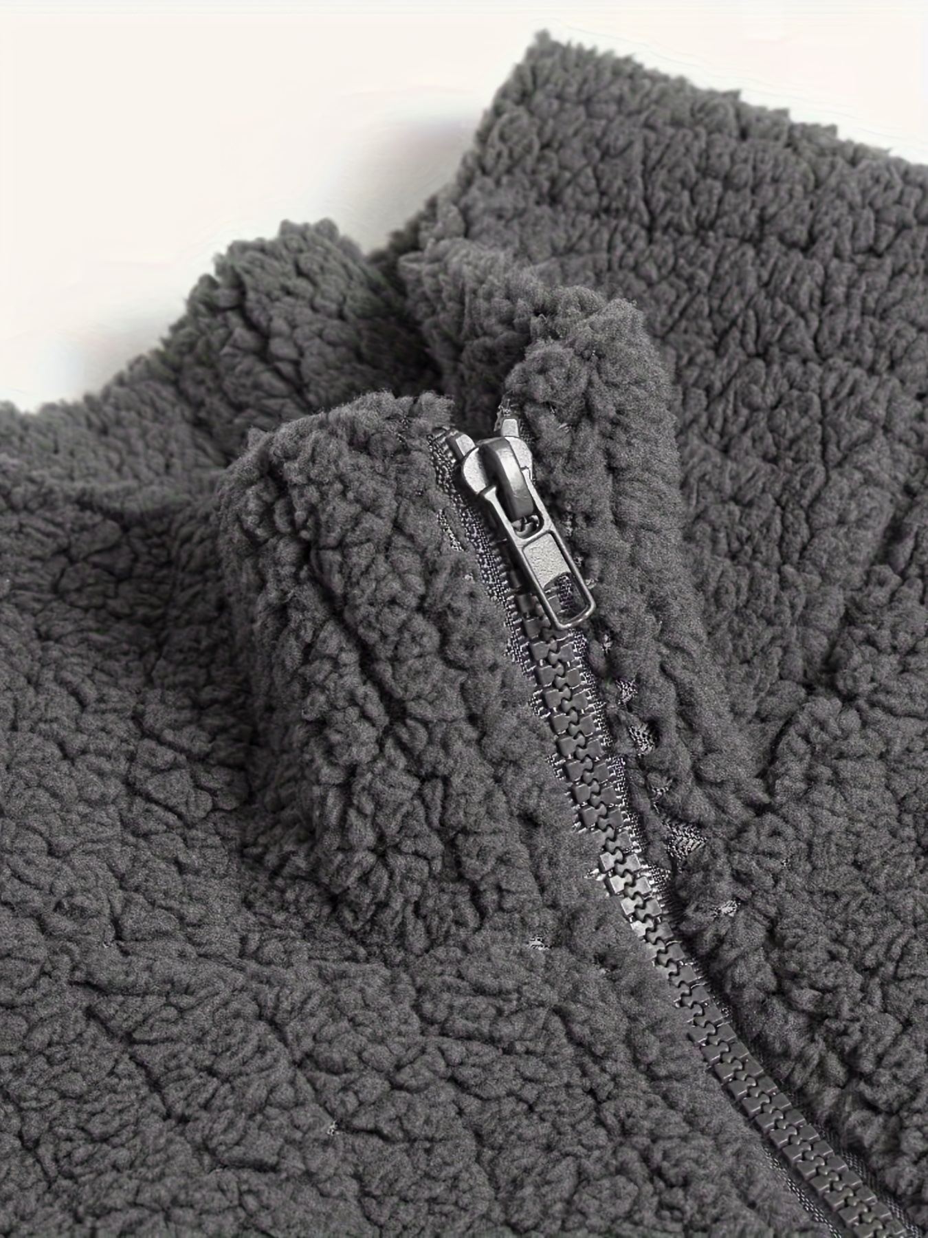 Grey fuzzy quarter outlet zip