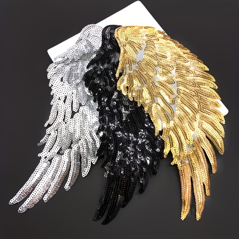 Lentejuelas ángel alas de hierro en parche, oro y plata ángel bordado  parches para chaqueta de mezclilla, parches para jeans, parches conjunto -   España