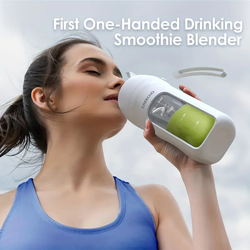 portable blender one handed drinking mini blender for shakes and smoothies 12 oz personal blender with rechargeable usb made with bpa free material portable juicer matte white details 5