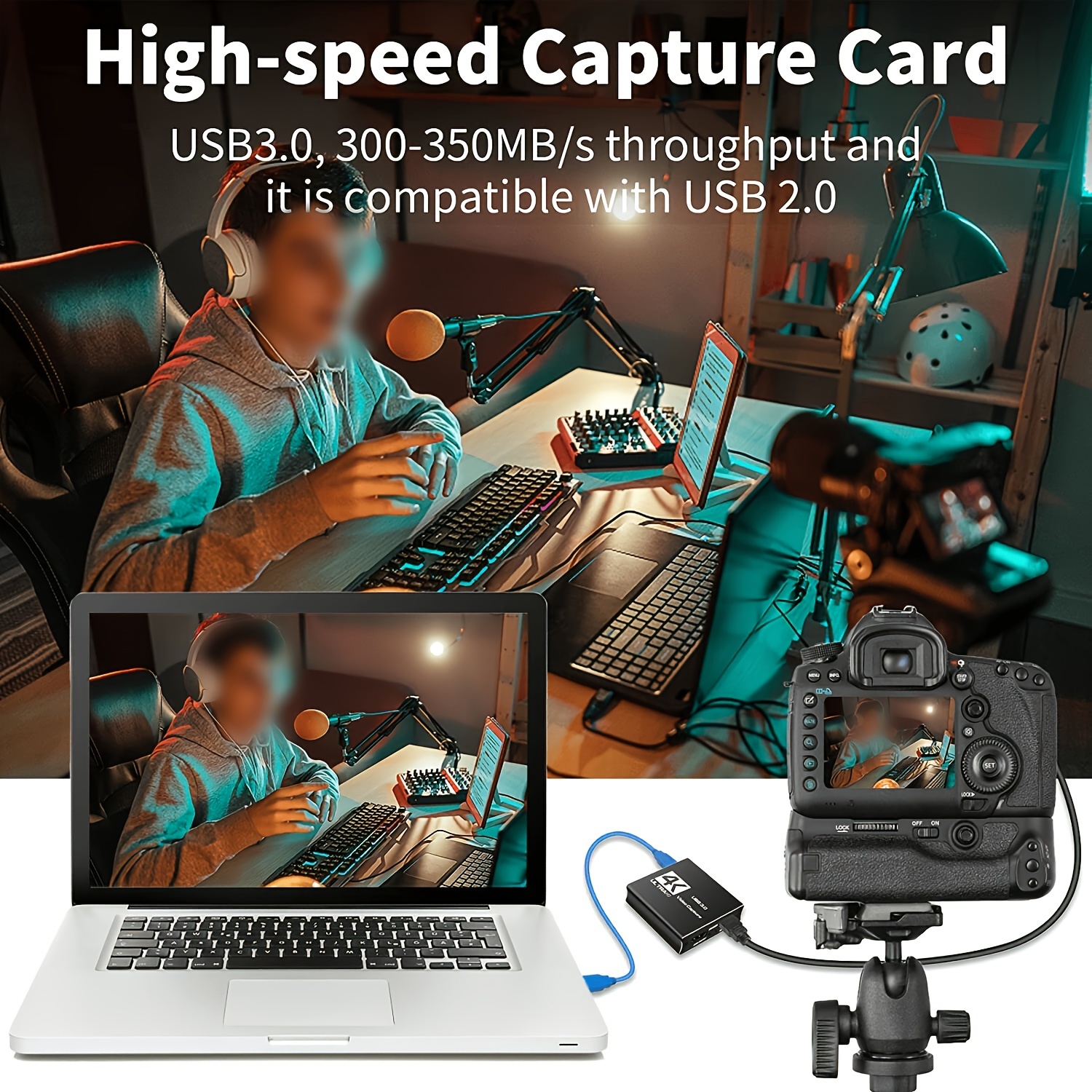 Capture Card Audio And Video Capture Card With Microphone 4k - Temu