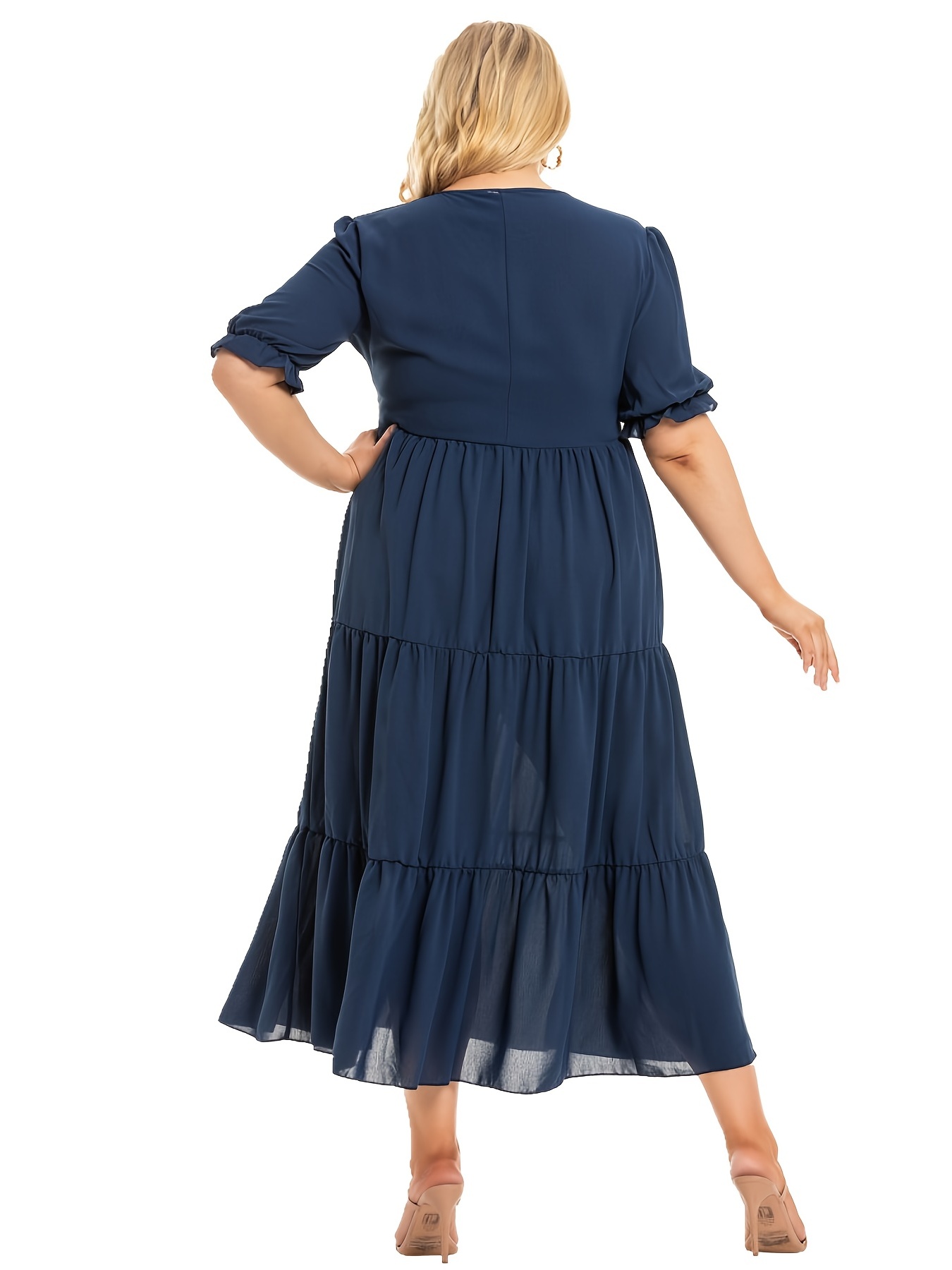 Plus Size Solid Color Layered Pleated Cami Dress Women's - Temu Australia
