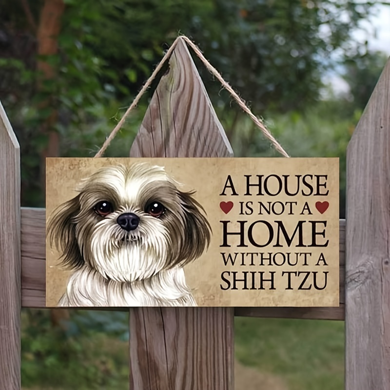 1 Stück lustiges Haustier Hund Holzschild mit Sprüchen It's