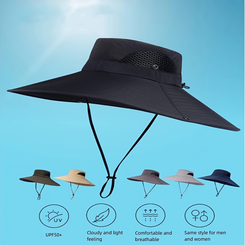 Unisex Bonnie Hat Large Brim Sun Protection Breathable Mesh - Temu United  Kingdom