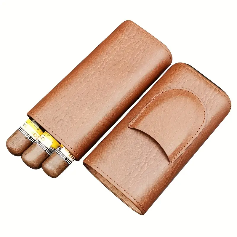 elevate your smoking experience with this silver stainless steel cutter leather cigar case and cedar wood lined humidor set details 5