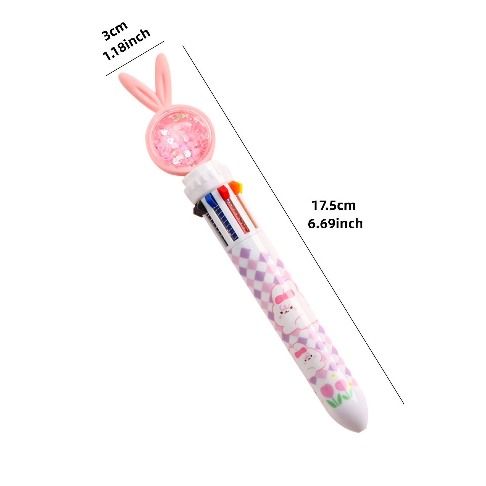 Multicolored Pens 10 Colors Cute Cartoon Rabbit Ballpoint - Temu