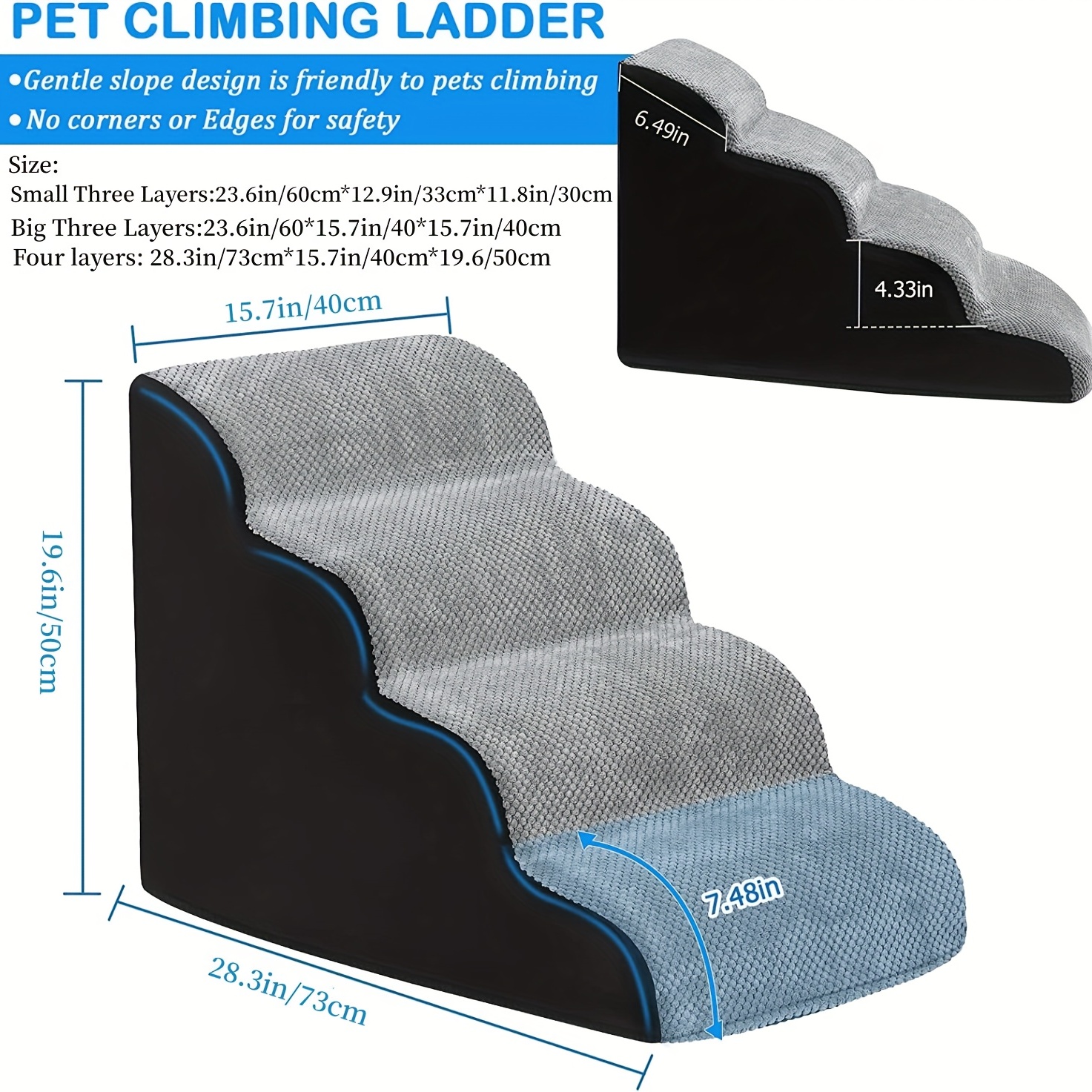 dog stairs up and down sofa bed sponge steps slope cat small dog stairs object climbing ladder dog up and down sofa bed sponge steps