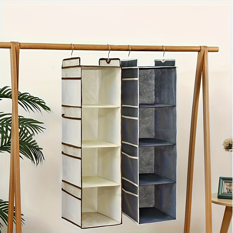 Hanging Closet Organizer and Storage, 6 Shelf Hanging Drawer for Closet,  Hanging Shelf Organizer with 3 Removable Drawers Side Pockets, Hanging  Closet Dresser for Bedroom Rack, Dark Gray 