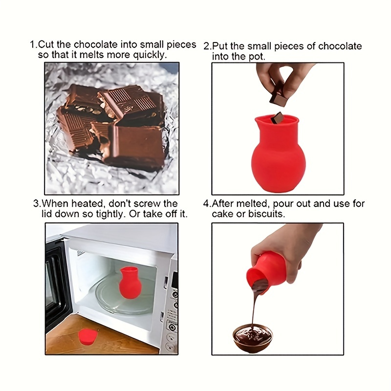 Silicone Chocolate Butter Melting Pot Sauce Cup Heat Milk Pouring Tools for  Kitchen Microwave Cake Baking Accessories