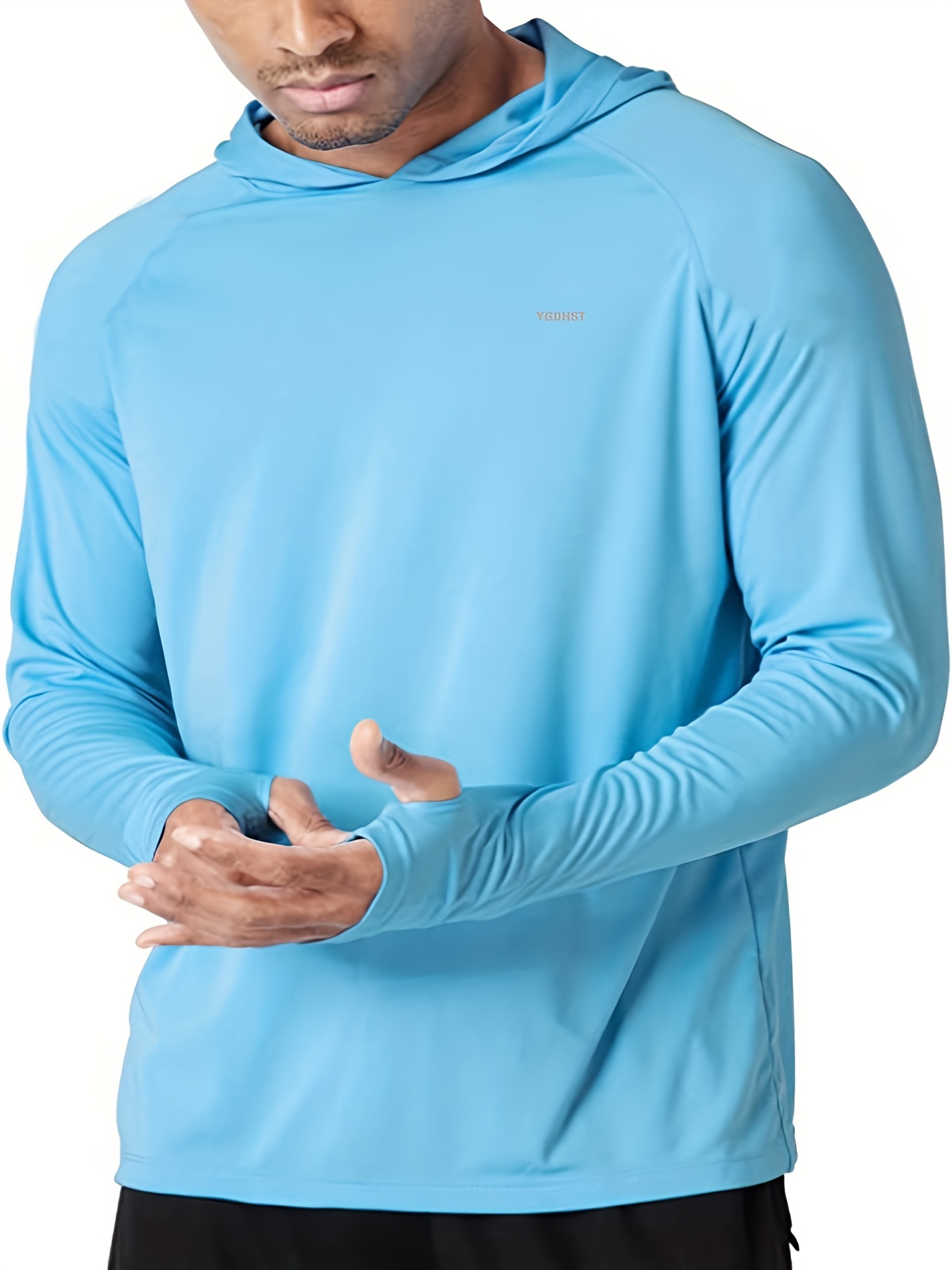 UPF 50+ Men Sun Skin Protection T-Shirt Hoodie Long Sleeve Outdoor Fishing  Tops