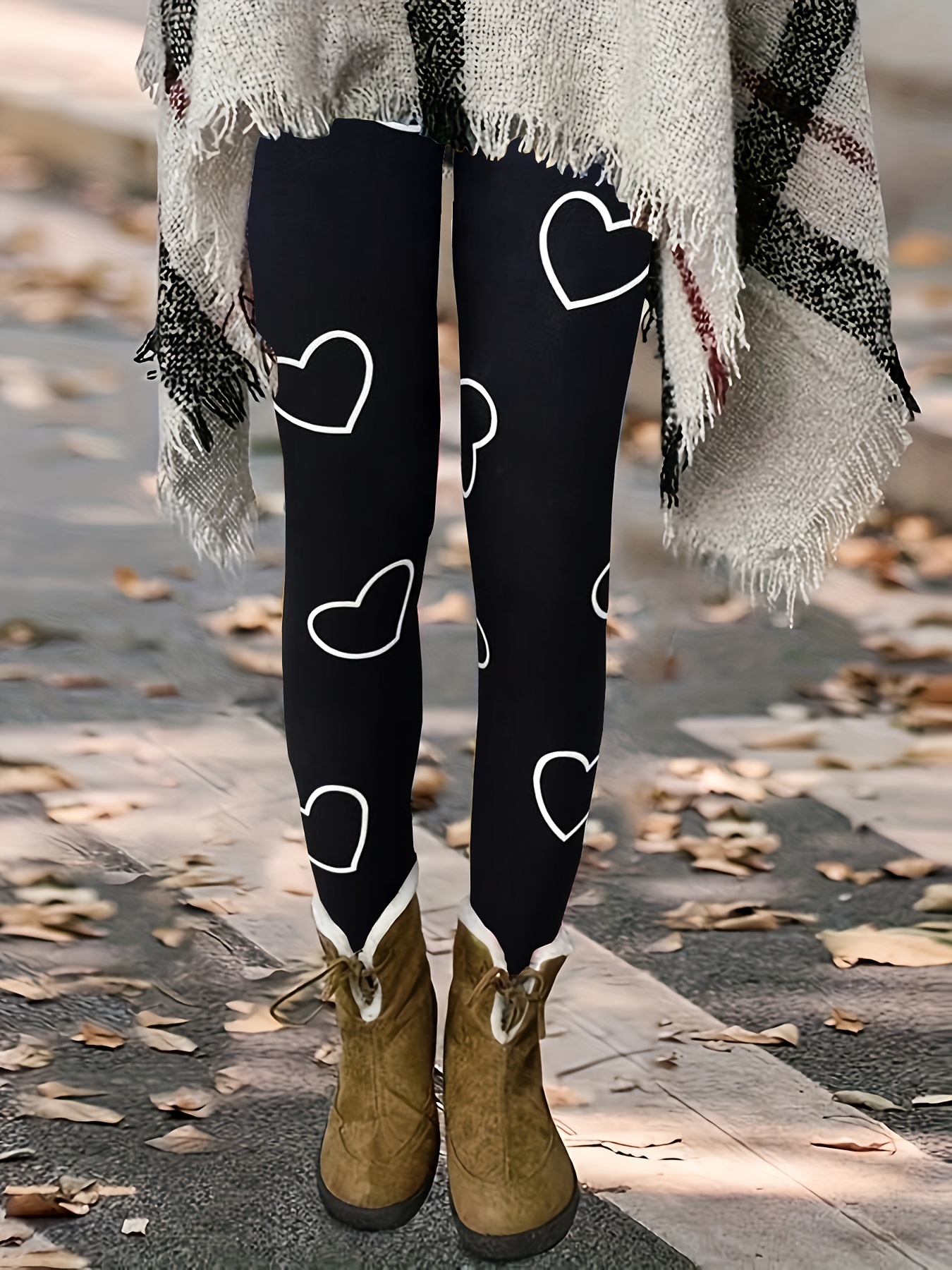 Valentine's Day Print Skinny Leggings Casual Elastic Waist - Temu