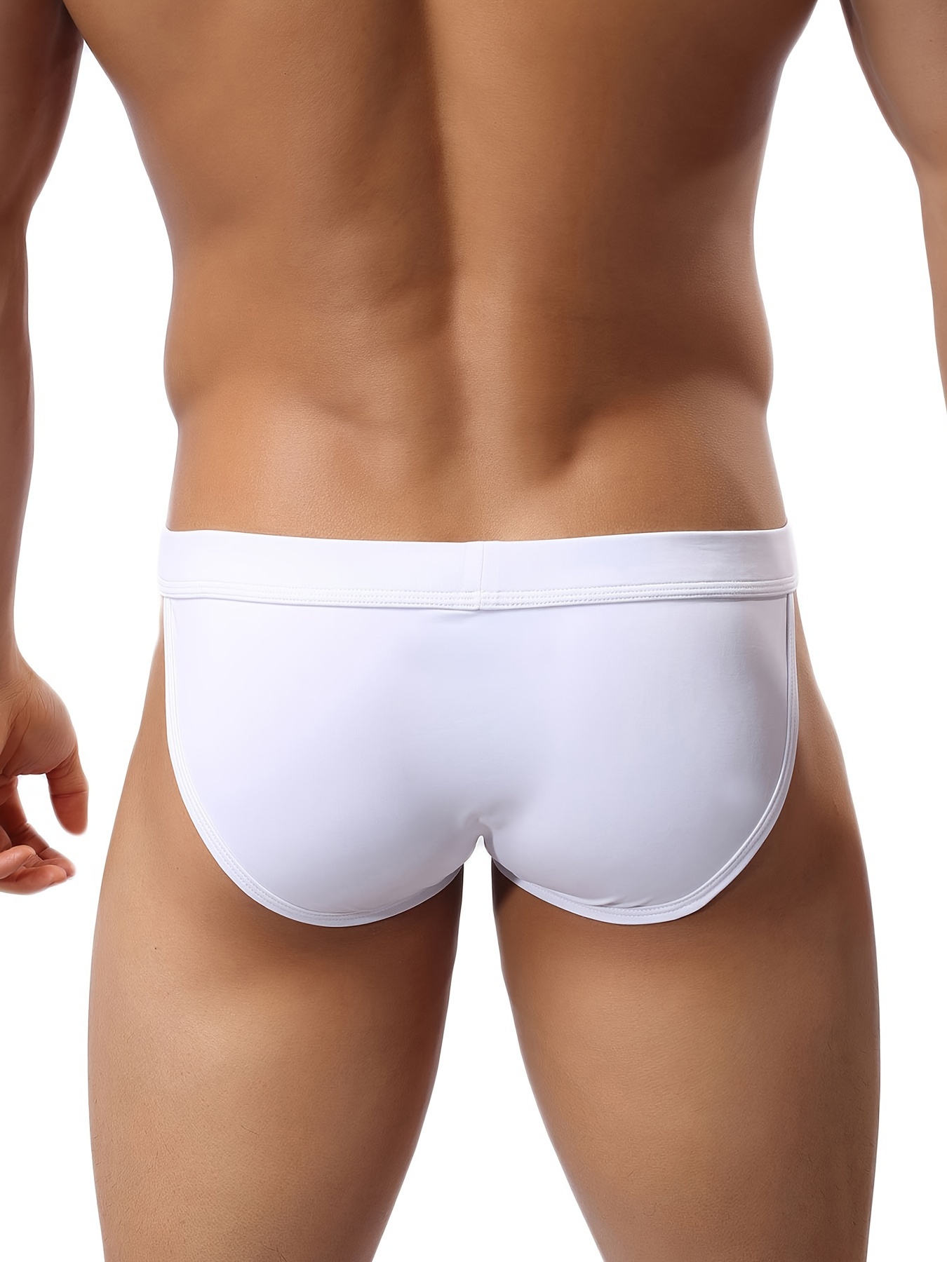 Men's Sexy White Low Waist Briefs Bikini Underwear Bulge - Temu