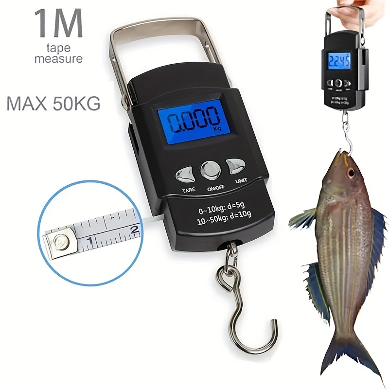 Big Handle Digital Fishing Weighing Scales , 100 Cm Tape Measurement Small  Hanging Scale