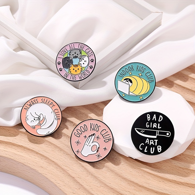 Cute Cartoon Cat Enamel Brooch Pin For Pet Lovers Kids And - Temu