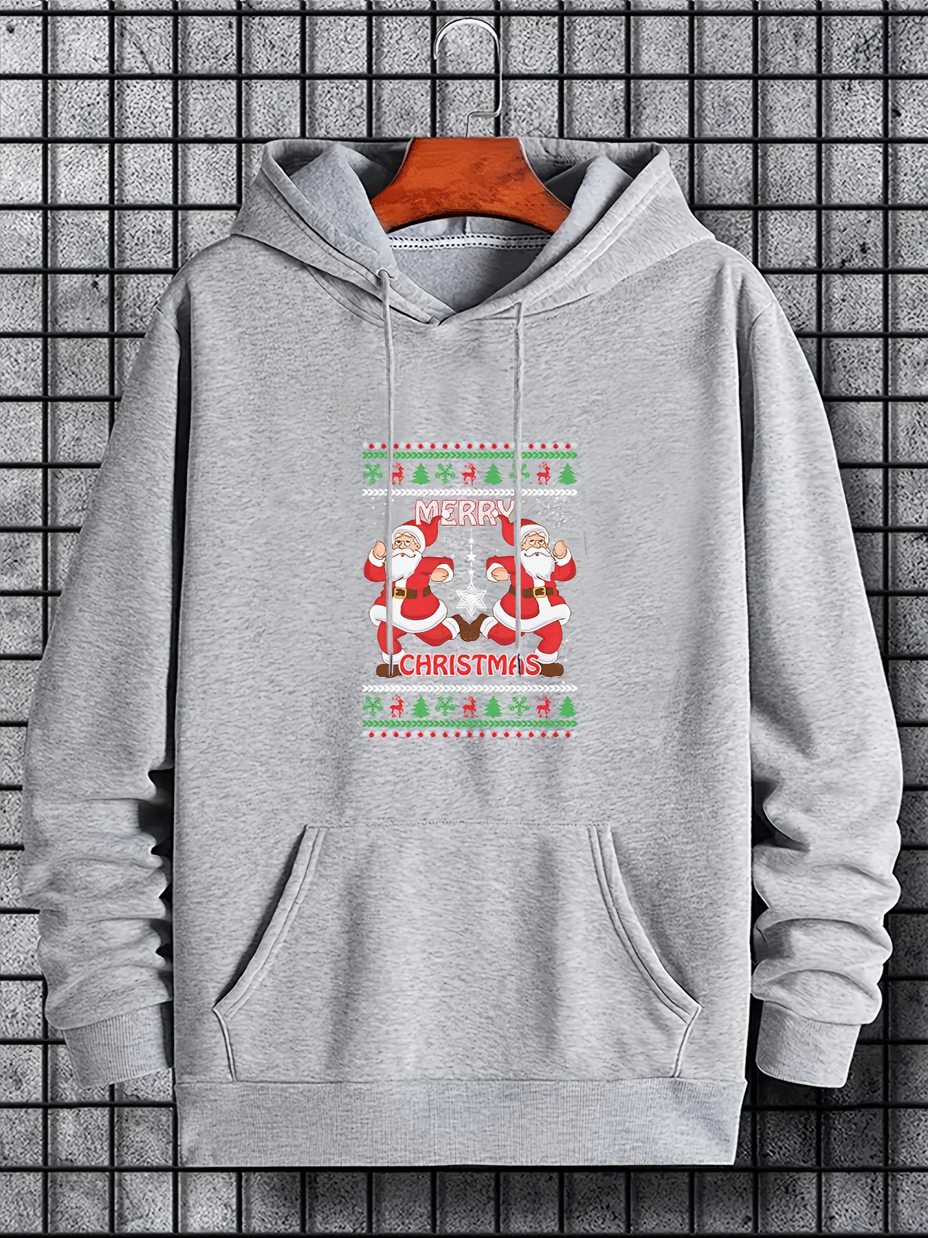 Sudadera Capucha Estampada Patrón Feliz Navidad Sudaderas - Temu Mexico