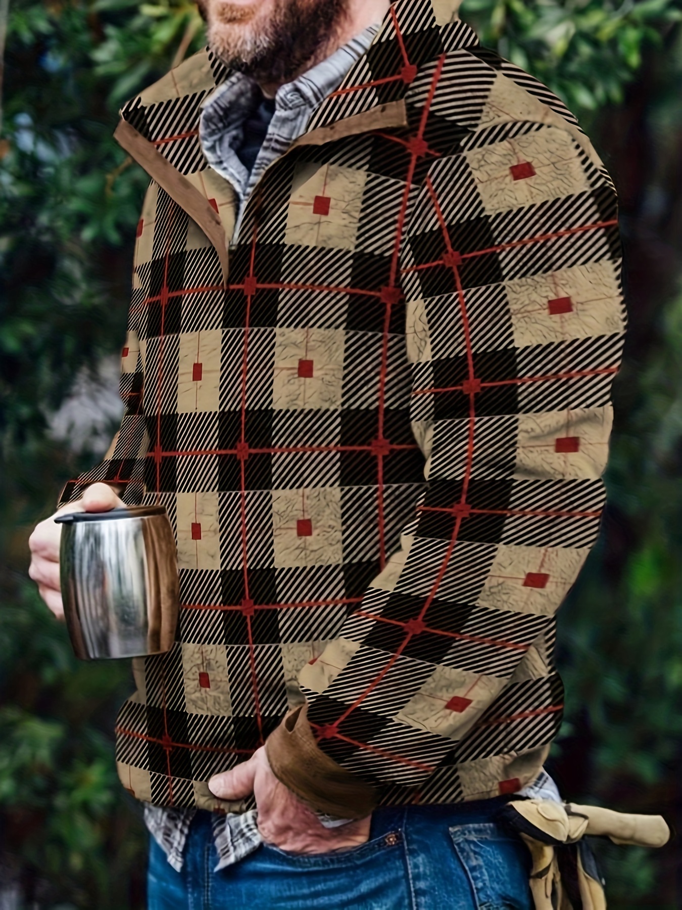 Men's Plaid Wool Jacket