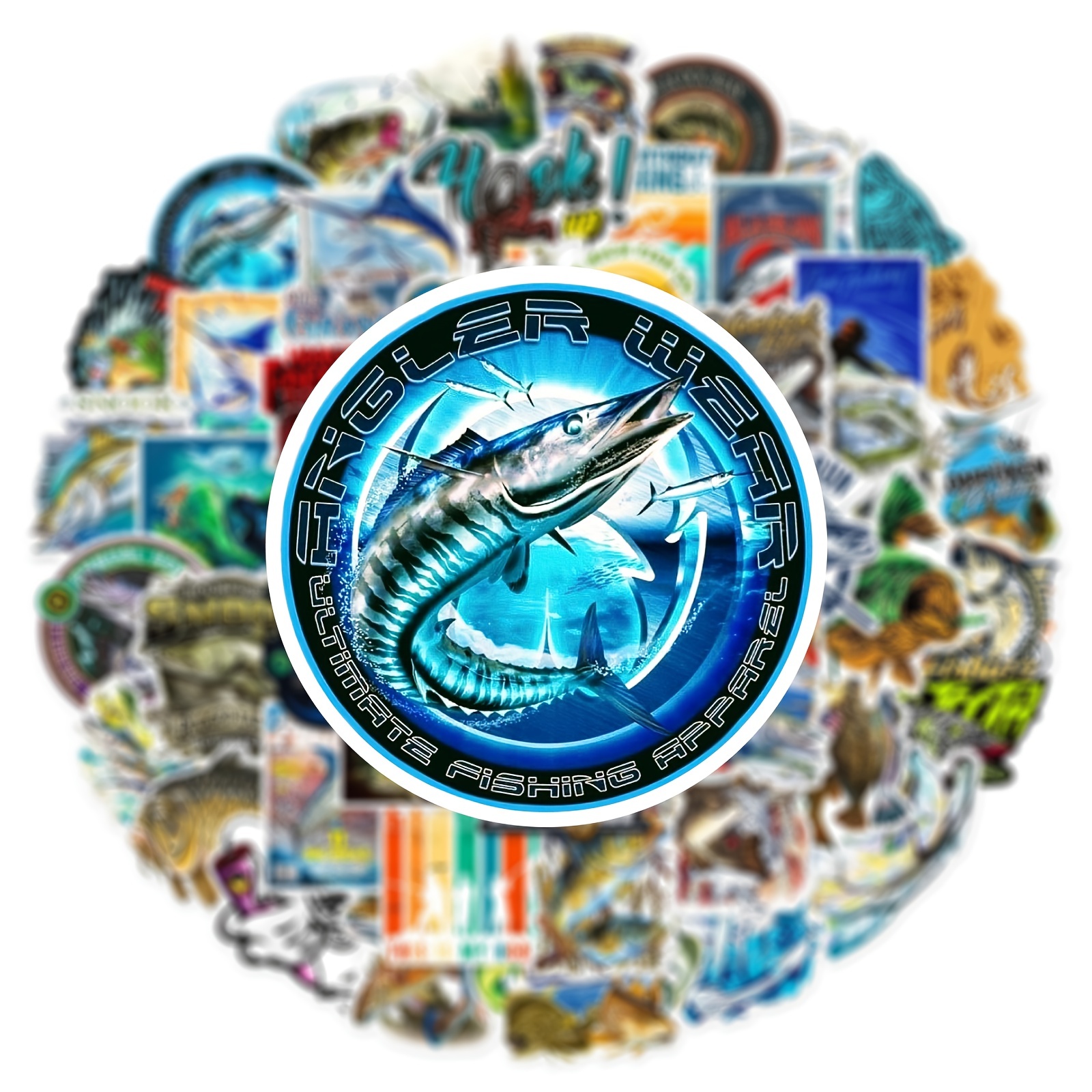 50pcs Outdoor Fishing Lure Stickers, Fish Box Fish Bag Bicycle Body  Stickers, Waterproof Decorative Pvc Waterproof Stickers, Shop On Temu And  Start Saving