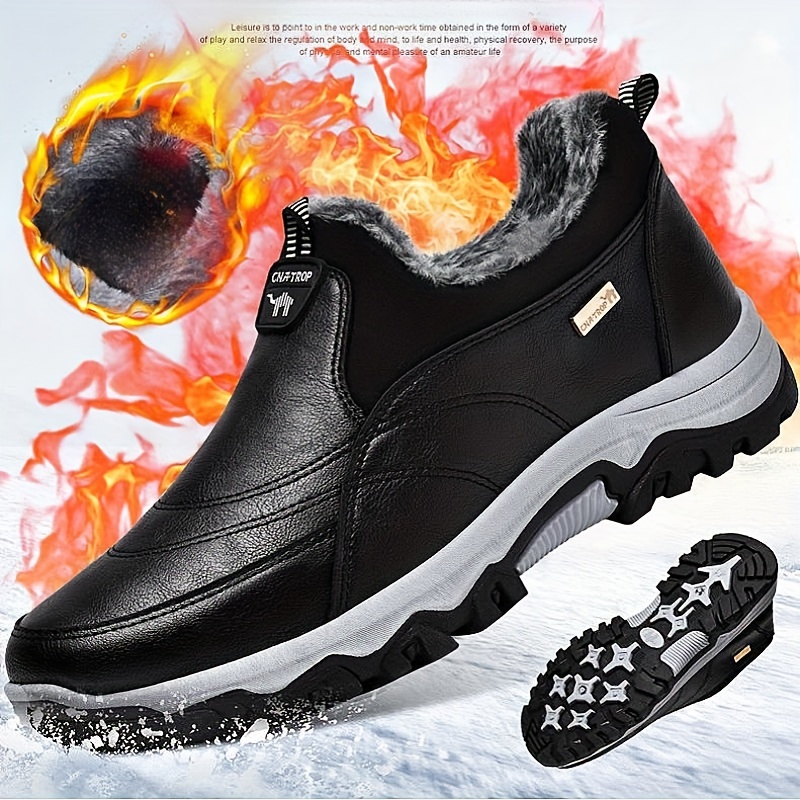 Zmleve Winter Snow Boots, Rock Fishing Shoes, Winter Fishing Shoes, Ice Fishing Special Shoes, Anti-Skid Nails, Warm, Waterproof, Thick Men's Desert C