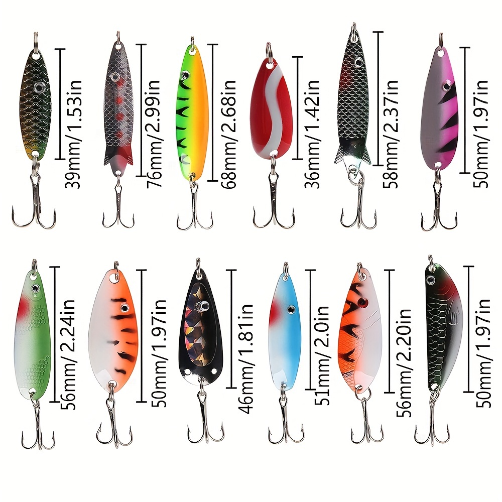 12PCS Metal Lures Sequins Lures Metal Hard Bait Hard Baits Fishing Lures  for Fish : : Sports, Fitness & Outdoors