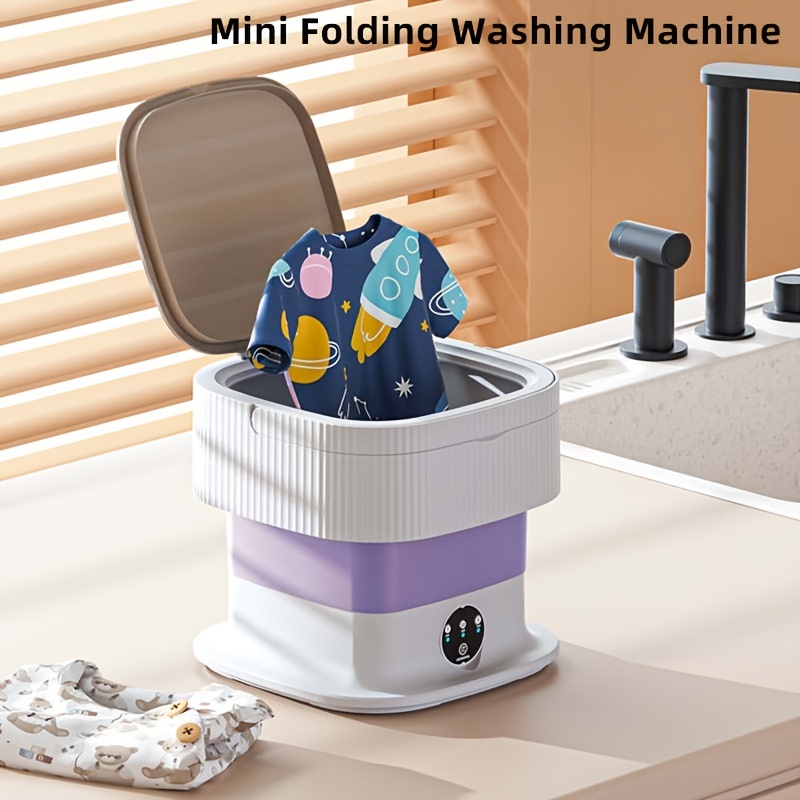 Portable Mini Folding Washing Machine Perfect For Travel - Temu