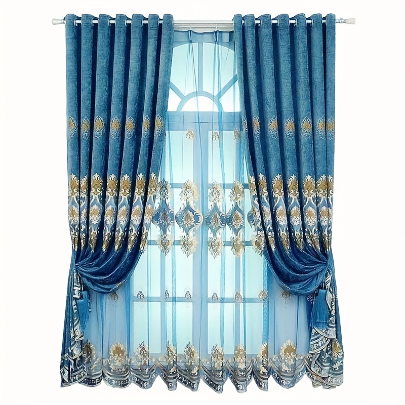 European Golden Royal Luxury Curtains for Bedroom Window Living