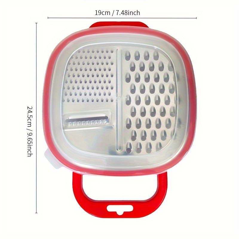Cheese Grater with Storage Container and Handle for Kitchen 3-in-1